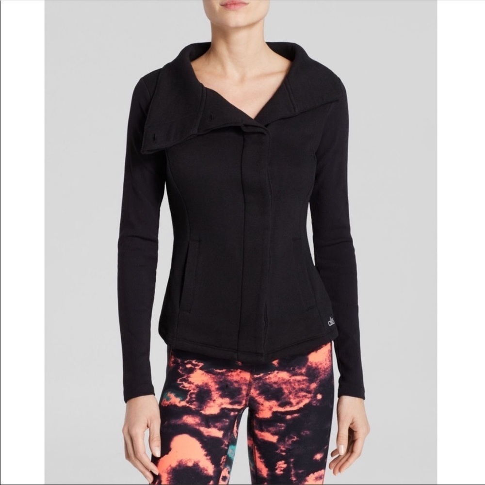 Alo Yoga- Black Asymmetrical Harbor Jacket Size Small